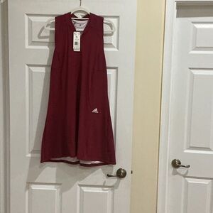 adidas Sleeveless golf Dress in Burgundy with White Logo new w tag XL